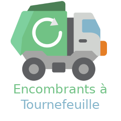 Camion de ramassage des encombrants à Tournefeuille